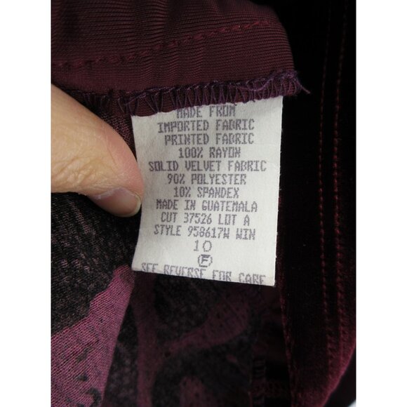 VINTAGE Carole Little Top 10 Velvet Tank Insert Blouse Abstract Boho - Picture 10 of 11